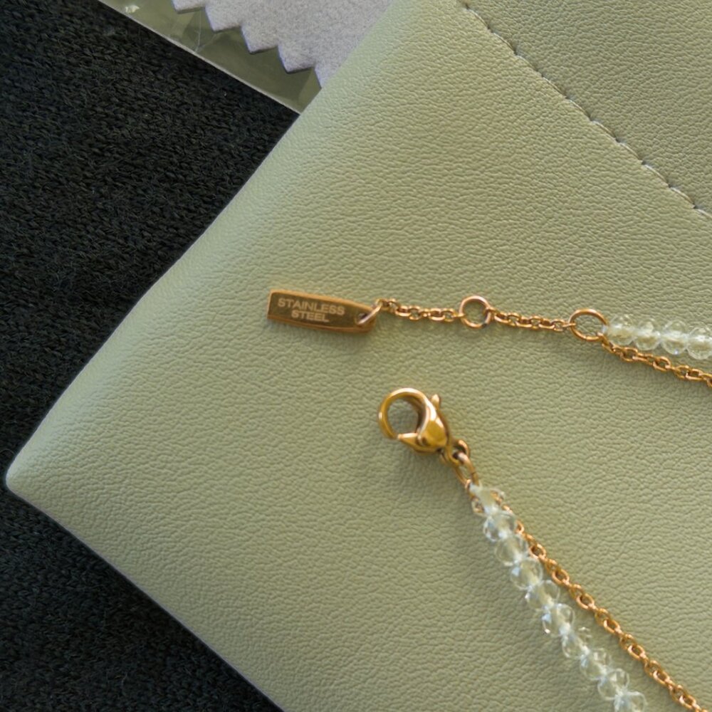 Agatha Paris Scottish Double Chain Bracelet, Gold & Crystal, Gift Idea, NEW - Picture 8 of 8
